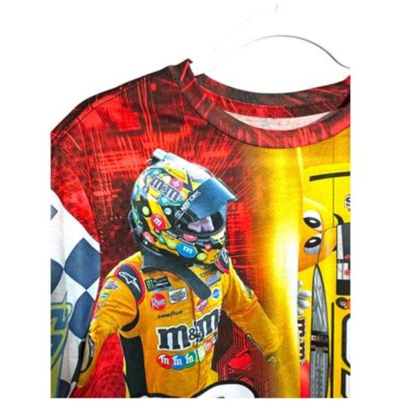 Kyle Busch M&M Joe Gibbs NASCAR All Over Print T-Shirt (S) - Picture 5 of 9